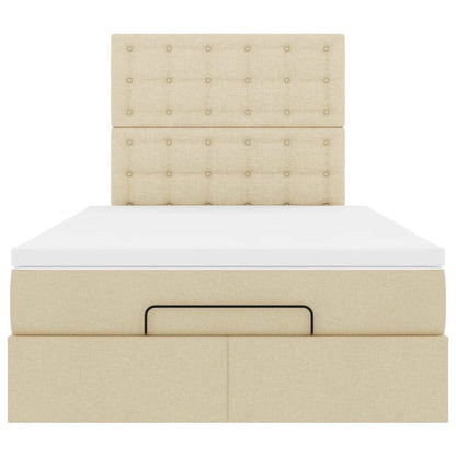 Ottoman-Bett mit Matratze & LEDs Creme 120x200 cm Stoff