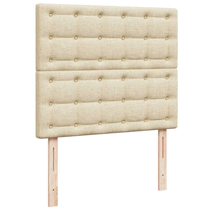 Ottoman-Bett mit Matratze & LEDs Creme 120x200 cm Stoff