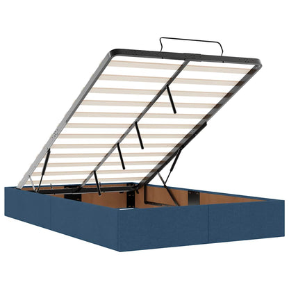 Ottoman-Bett mit Matratze & LEDs Blau 120x200 cm Stoff