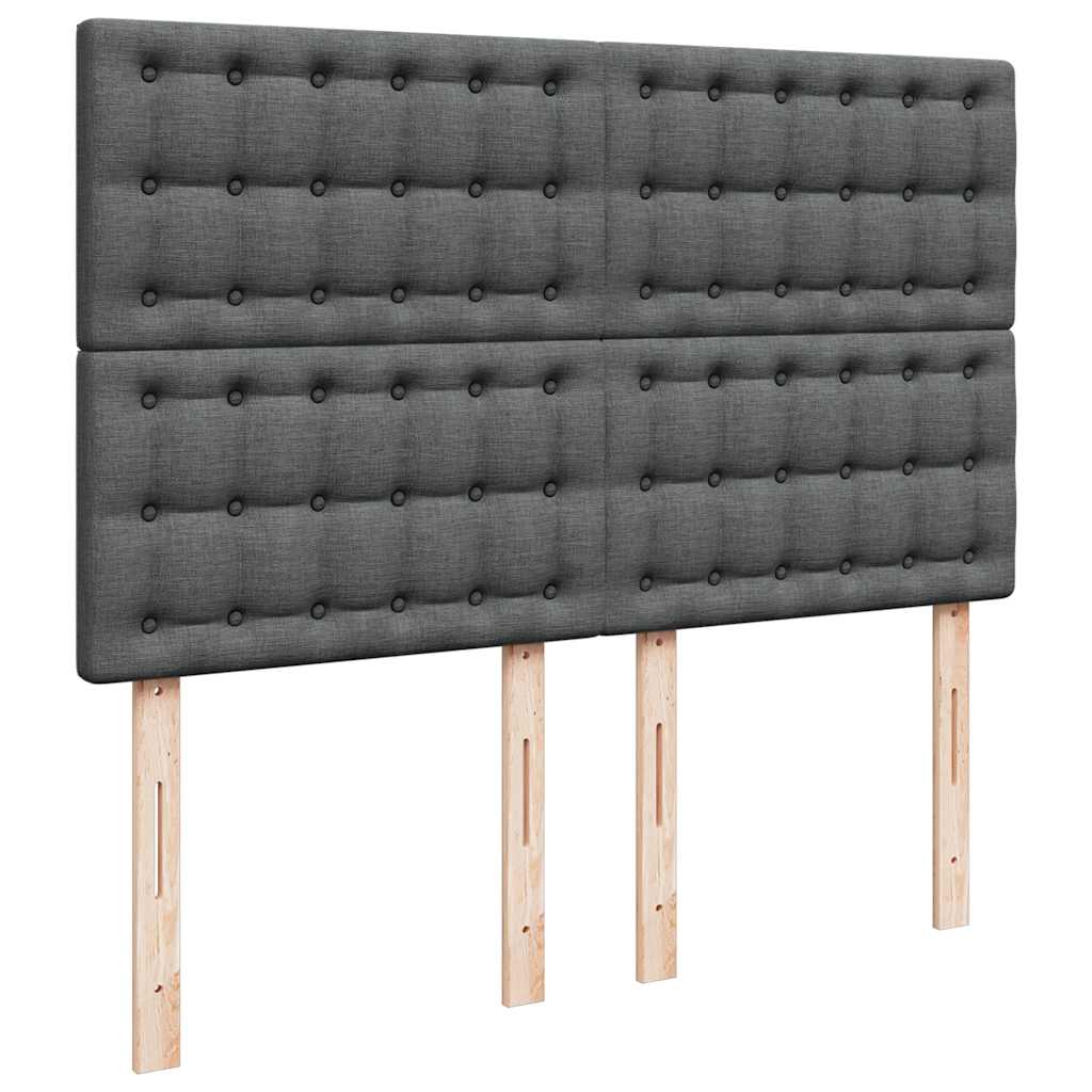 Ottoman-Bett mit Matratze & LEDs Dunkelgrau 140x190 cm Stoff