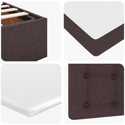 Ottoman-Bett mit Matratze & LEDs Dunkelbraun 140x200 cm Stoff