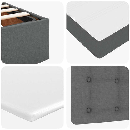 Ottoman-Bett mit Matratze & LEDs Dunkelgrau 160x200 cm Stoff