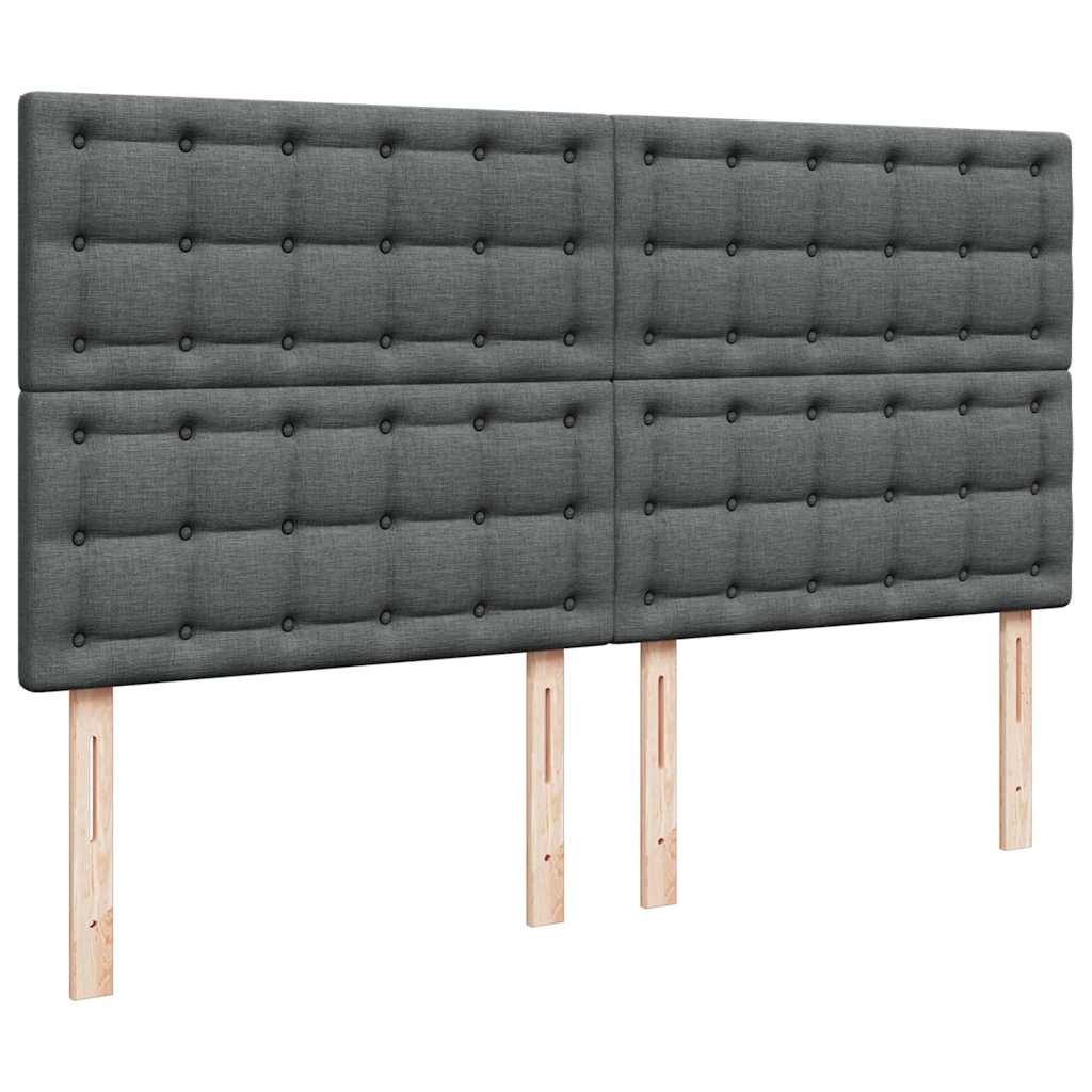 Ottoman-Bett mit Matratze & LEDs Dunkelgrau 160x200 cm Stoff