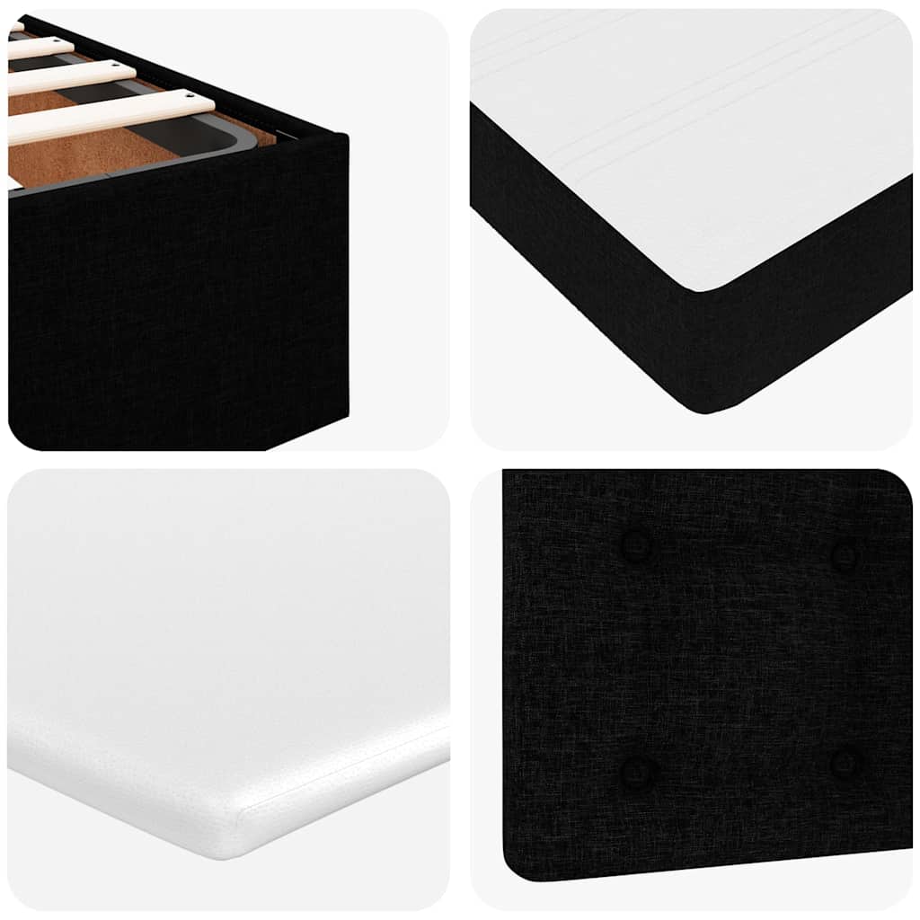 Ottoman-Bett mit Matratze & LEDs Schwarz 160x200 cm Stoff