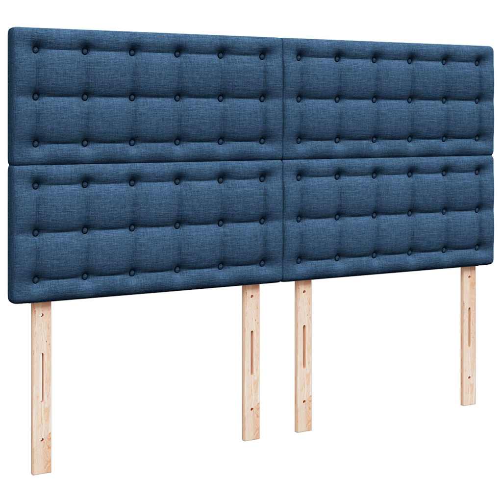 Ottoman-Bett mit Matratze & LEDs Blau 160x200 cm Stoff