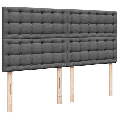 Ottoman-Bett mit Matratze & LEDs Dunkelgrau 180x200 cm Stoff