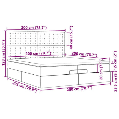 Ottoman-Bett mit Matratzen & LEDs Schwarz 200x200 cm Stoff