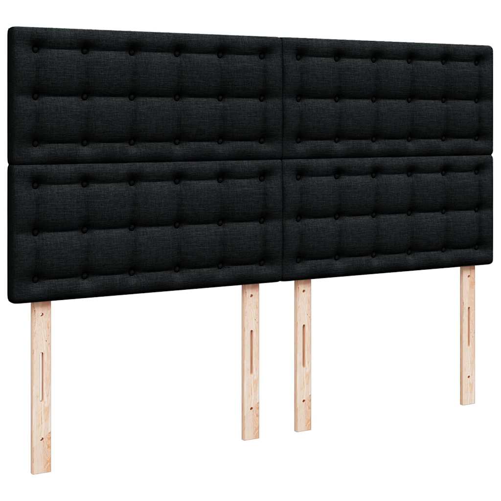 Ottoman-Bett mit Matratzen & LEDs Schwarz 200x200 cm Stoff