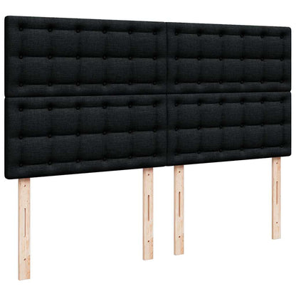 Ottoman-Bett mit Matratzen & LEDs Schwarz 200x200 cm Stoff
