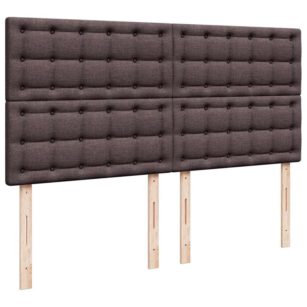Ottoman-Bett mit Matratzen & LEDs Dunkelbraun 200x200 cm Stoff