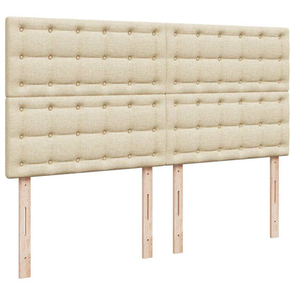 Ottoman-Bett mit Matratzen & LEDs Creme 200x200 cm Stoff