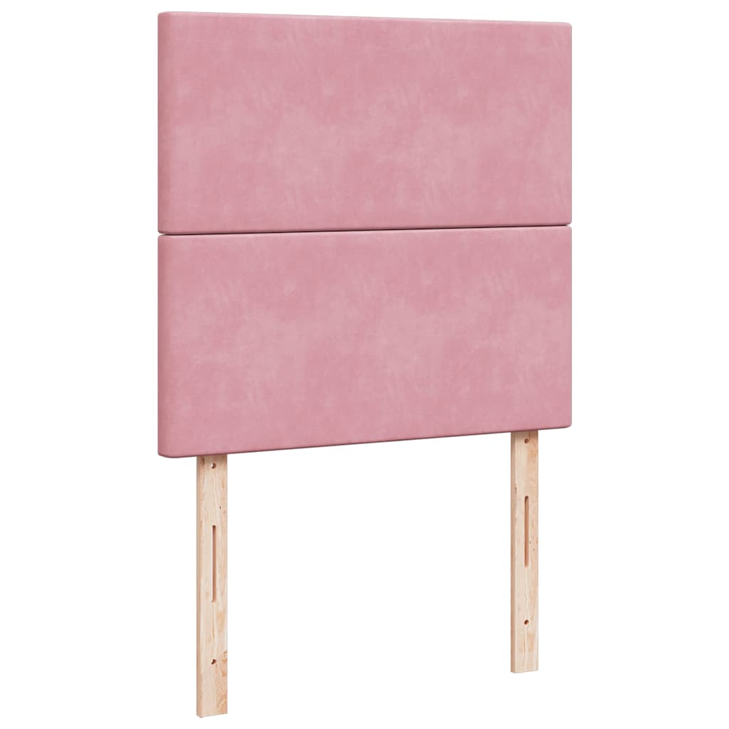 Ottoman-Bett mit Matratzen & LEDs Rosa 100x200 cm Samt
