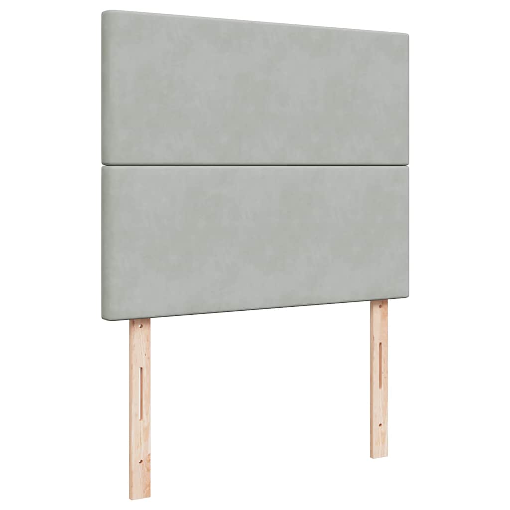 Ottoman-Bett mit Matratzen & LEDs Hellgrau 120x200 cm Samt