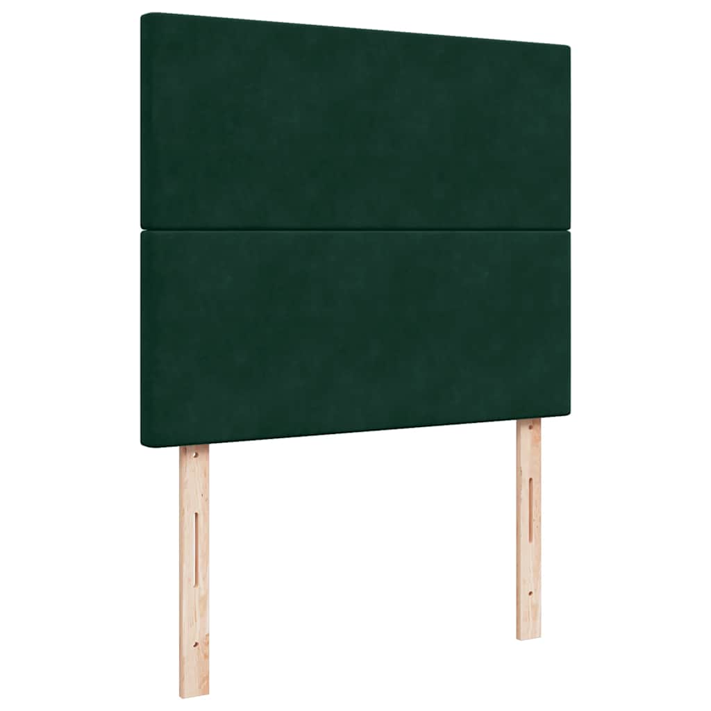 Ottoman-Bett mit Matratzen & LEDs Dunkelgrün 120x200 cm Samt