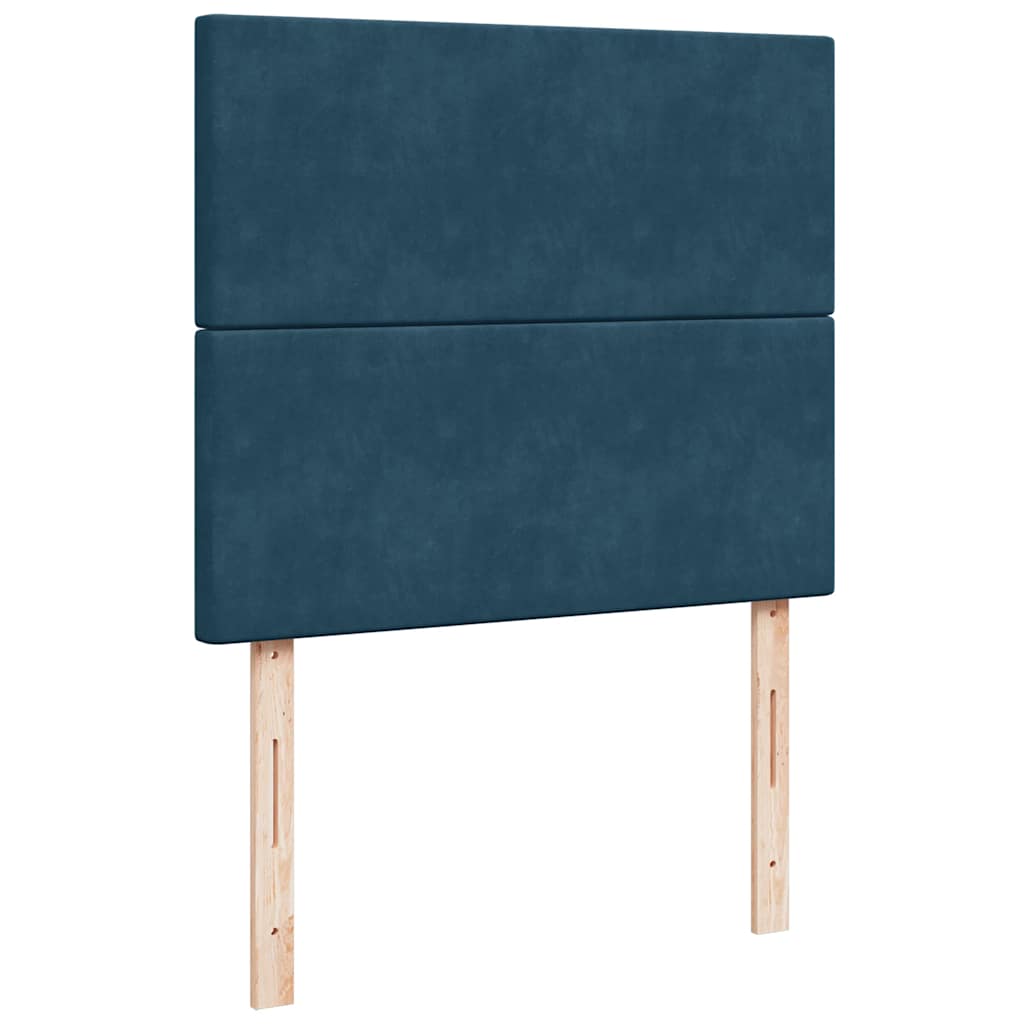 Ottoman-Bett mit Matratzen & LEDs Dunkelblau 120x200 cm Samt