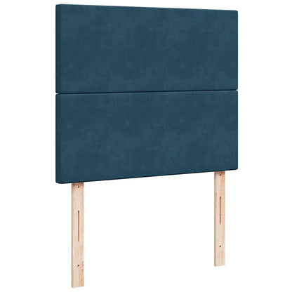 Ottoman-Bett mit Matratzen & LEDs Dunkelblau 120x200 cm Samt