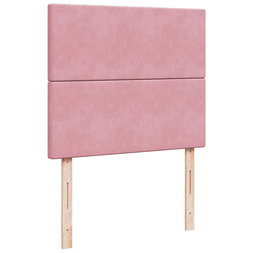 Ottoman-Bett mit Matratzen & LEDs Rosa 120x200 cm Samt