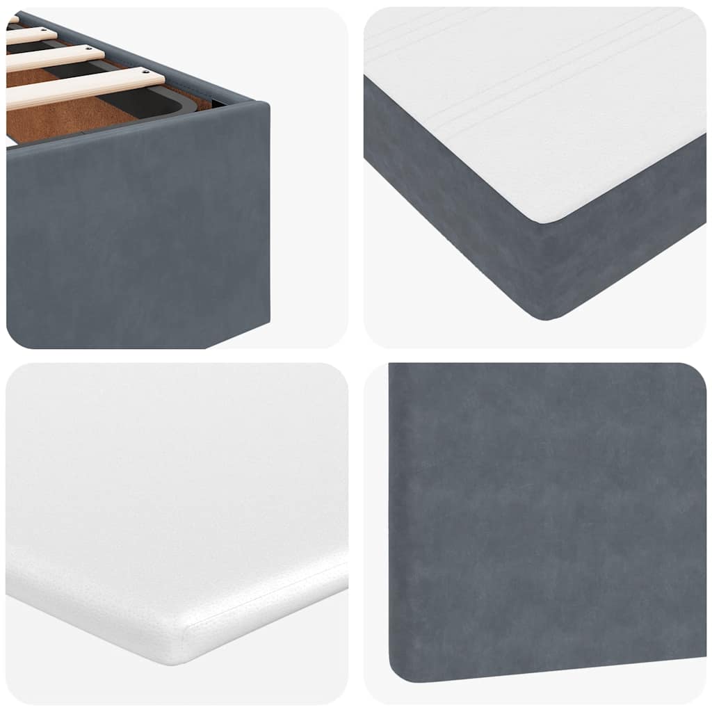 Ottoman-Bett mit Matratzen & LEDs Dunkelgrau 180x200 cm Samt