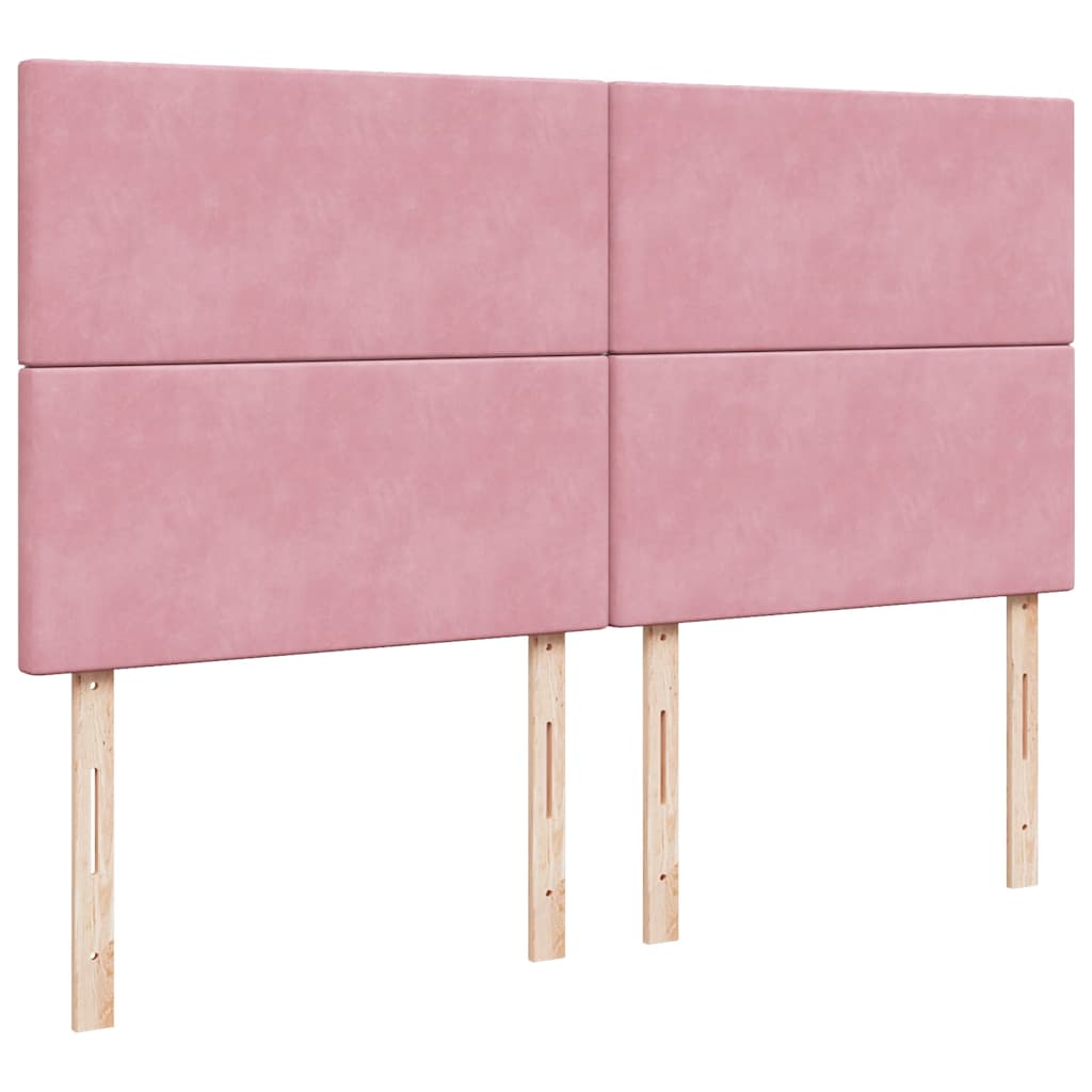 Ottoman-Bett mit Matratzen & LEDs Rosa 180x200 cm Samt