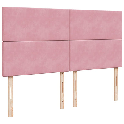 Ottoman-Bett mit Matratzen & LEDs Rosa 180x200 cm Samt