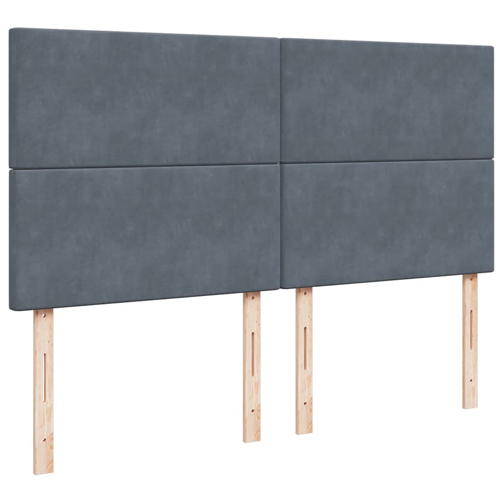Ottoman-Bett mit Matratzen & LEDs Dunkelgrau 200x200 cm Samt