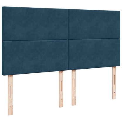 Ottoman-Bett mit Matratzen & LED Dunkelblau 200x200 cm Samt