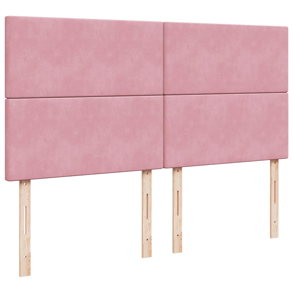 Ottoman-Bett mit Matratzen & LEDs Rosa 200x200 cm Samt