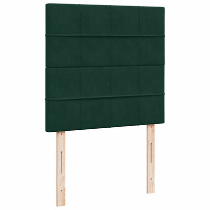 Ottoman-Bett mit Matratzen & LEDs Dunkelgrün 80x200 cm Samt