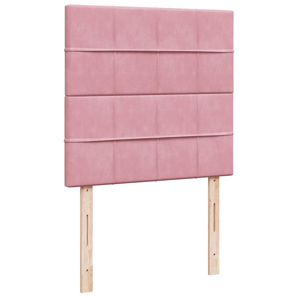 Ottoman-Bett mit Matratzen & LEDs Rosa 90x200 cm Samt