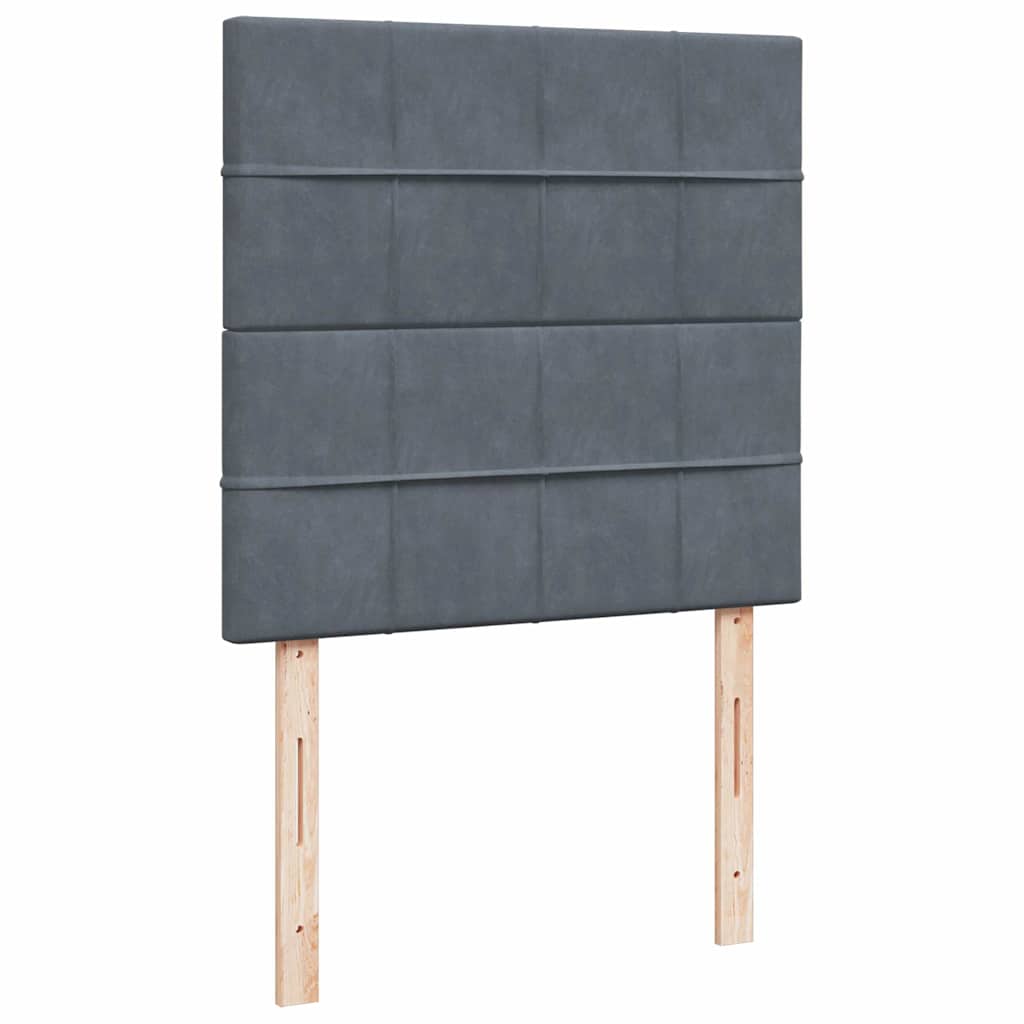 Ottoman-Bett mit Matratzen & LEDs Dunkelgrau 100x200 cm Samt