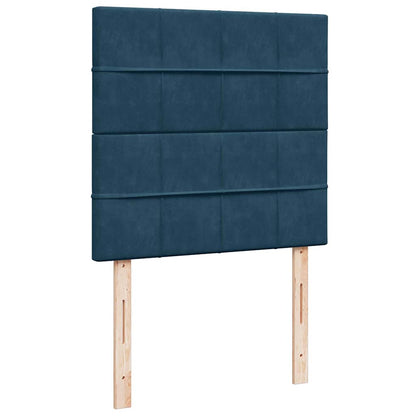 Ottoman-Bett mit Matratzen & LEDs Dunkelblau 100x200 cm Samt