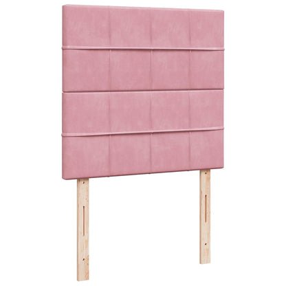 Ottoman-Bett mit Matratzen & LEDs Rosa 100x200 cm Samt