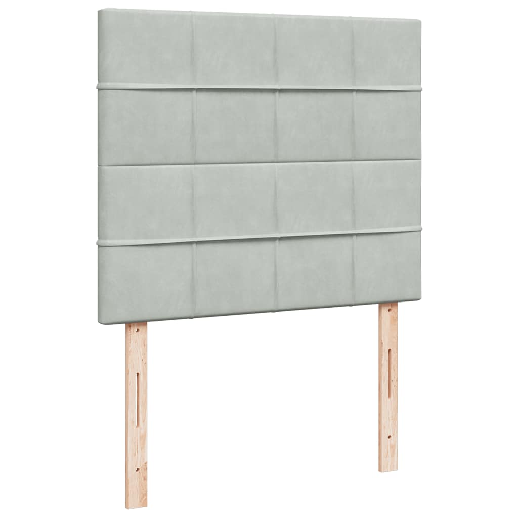Ottoman-Bett mit Matratzen & LEDs Hellgrau 120x190 cm Samt