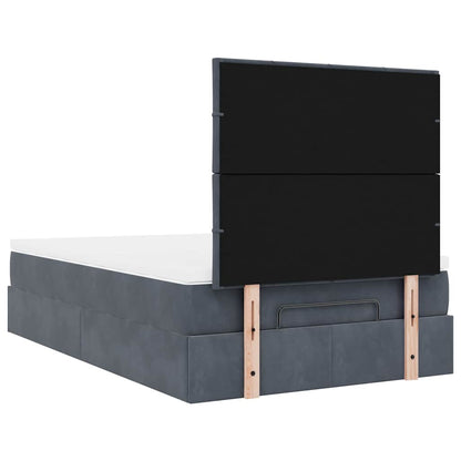 Ottoman-Bett mit Matratzen & LEDs Dunkelgrau 120x190 cm Samt
