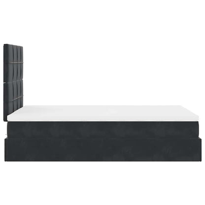 Ottoman-Bett mit Matratzen & LEDs Schwarz 120x190 cm Samt