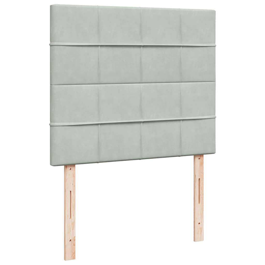 Ottoman-Bett mit Matratzen & LEDs Hellgrau 120x200 cm Samt