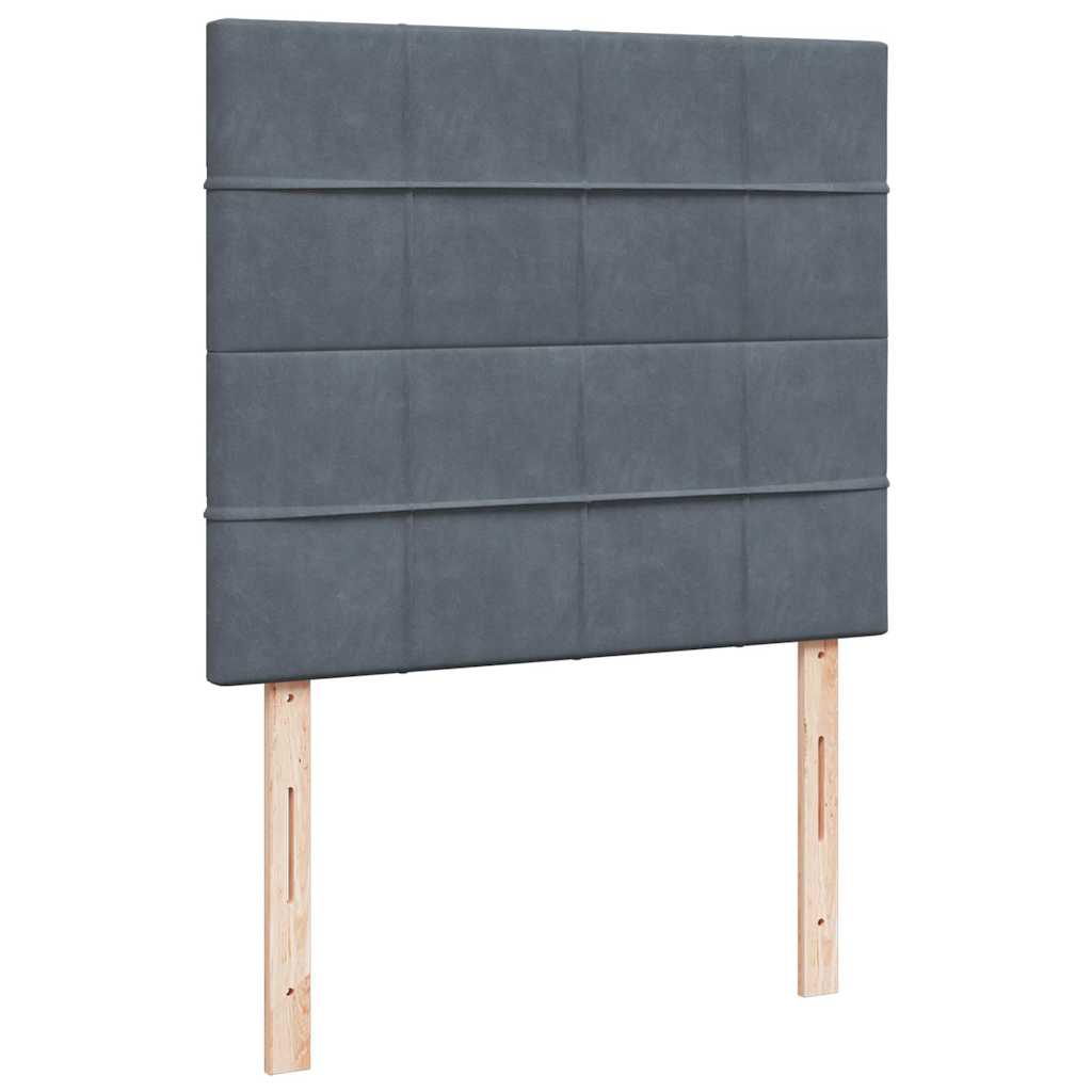 Ottoman-Bett mit Matratzen & LEDs Dunkelgrau 120x200 cm Samt