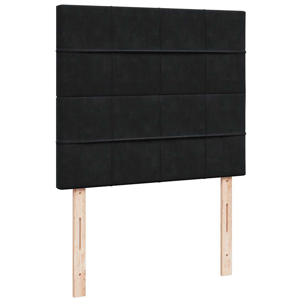 Ottoman-Bett mit Matratzen & LEDs Schwarz 120x200 cm Samt