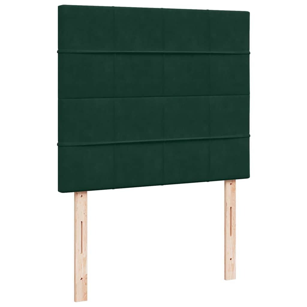 Ottoman-Bett mit Matratzen & LEDs Dunkelgrün 120x200 cm Samt