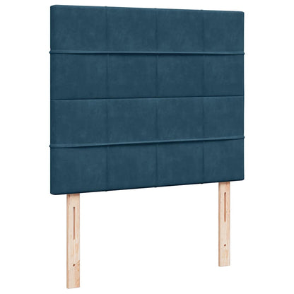 Ottoman-Bett mit Matratzen & LEDs Dunkelblau 120x200 cm Samt