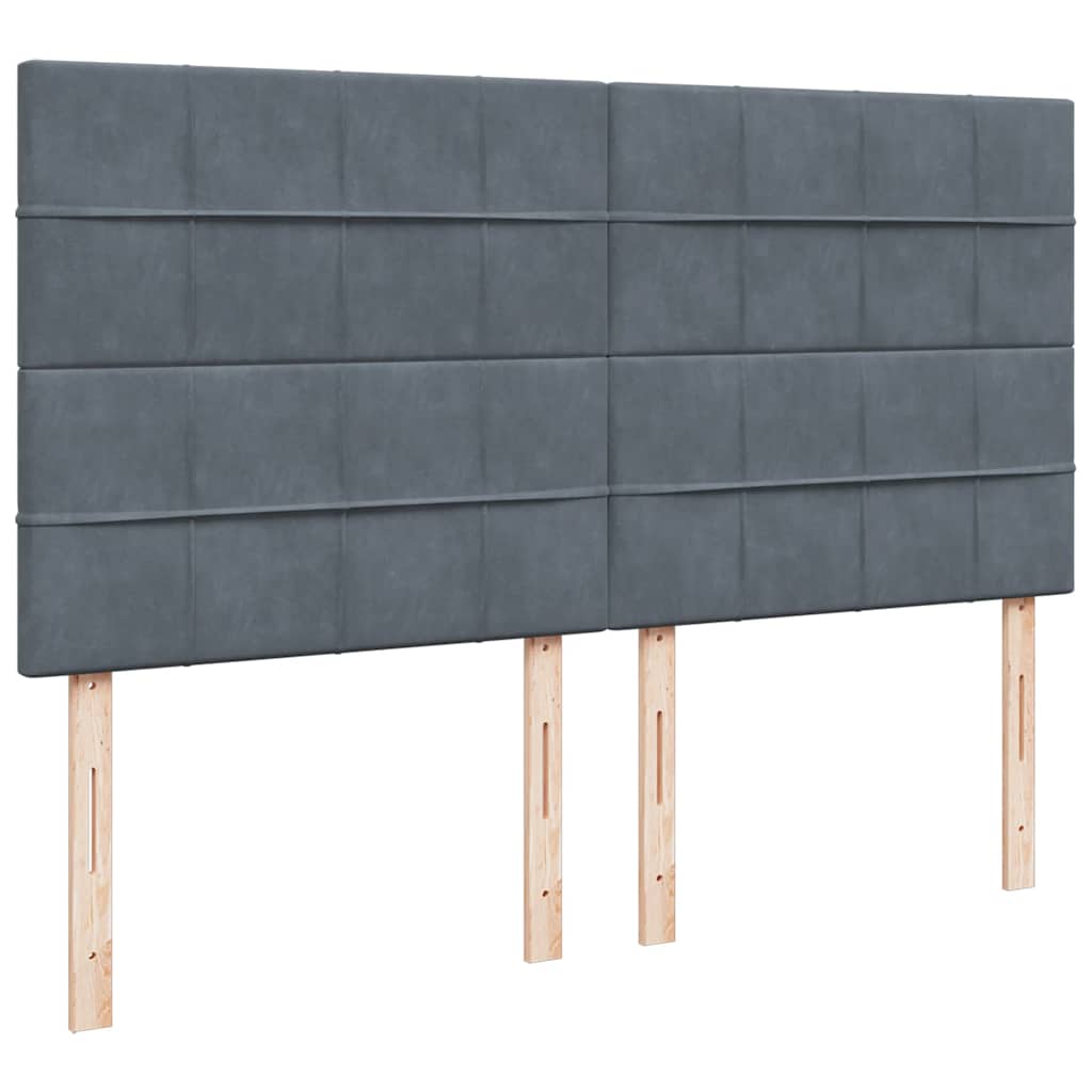 Ottoman-Bett mit Matratzen & LEDs Dunkelgrau 160x200 cm Samt