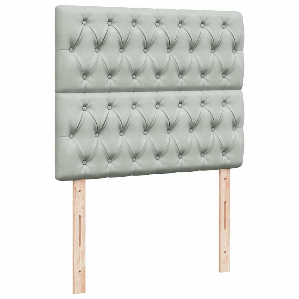 Ottoman-Bett mit Matratzen & LEDs Hellgrau 120x200 cm Samt