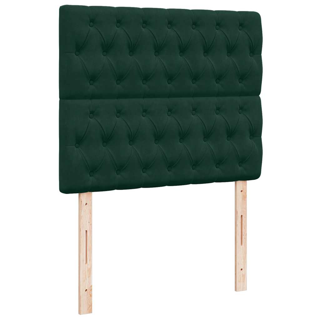 Ottoman-Bett mit Matratzen & LEDs Dunkelgrün 120x200 cm Samt
