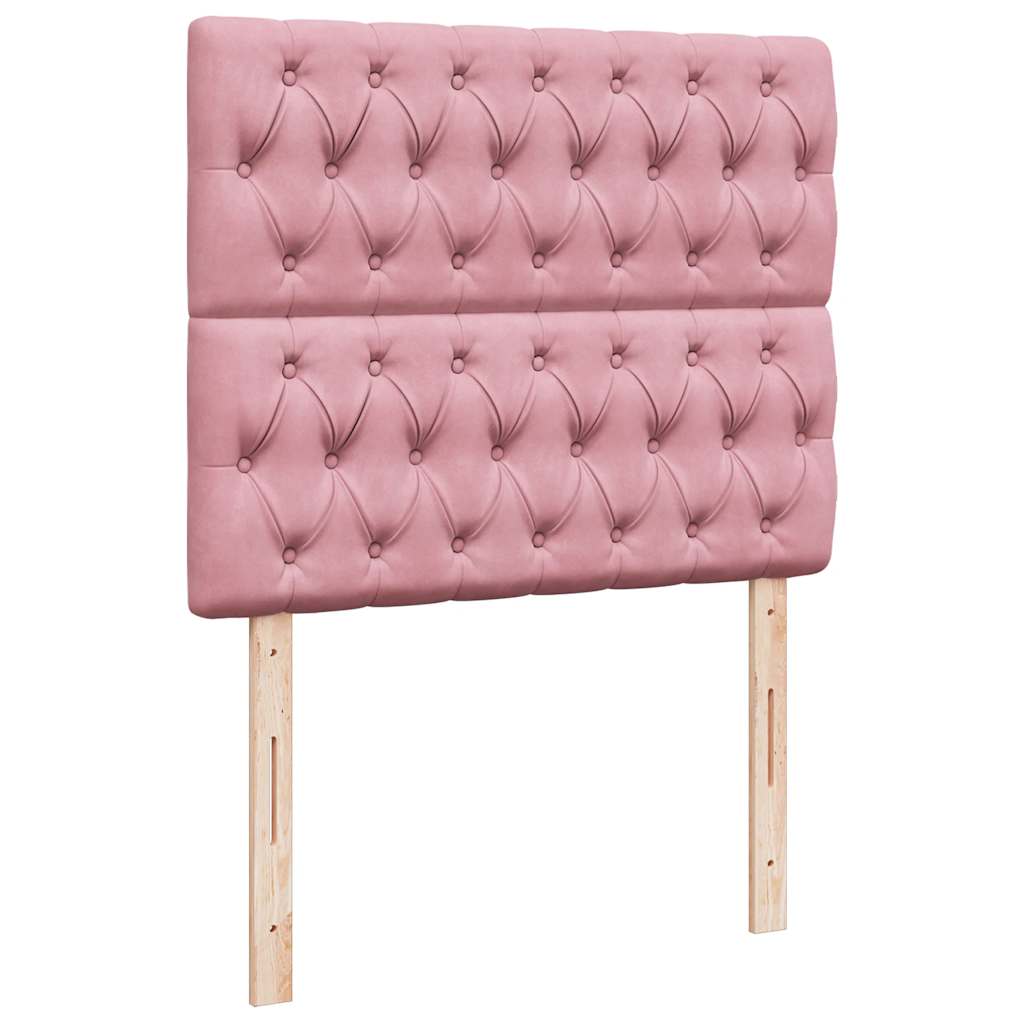 Ottoman-Bett mit Matratzen & LEDs Rosa 120x200 cm Samt