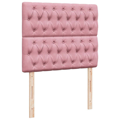 Ottoman-Bett mit Matratzen & LEDs Rosa 120x200 cm Samt
