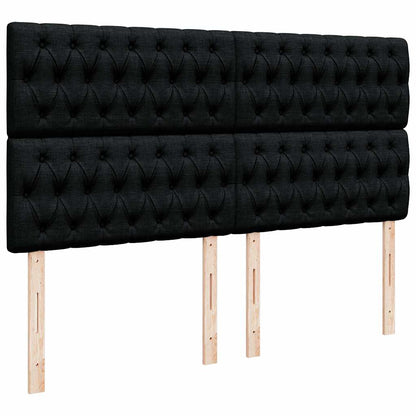 Ottoman-Bett mit Matratzen & LEDs Schwarz 160x200 cm Samt