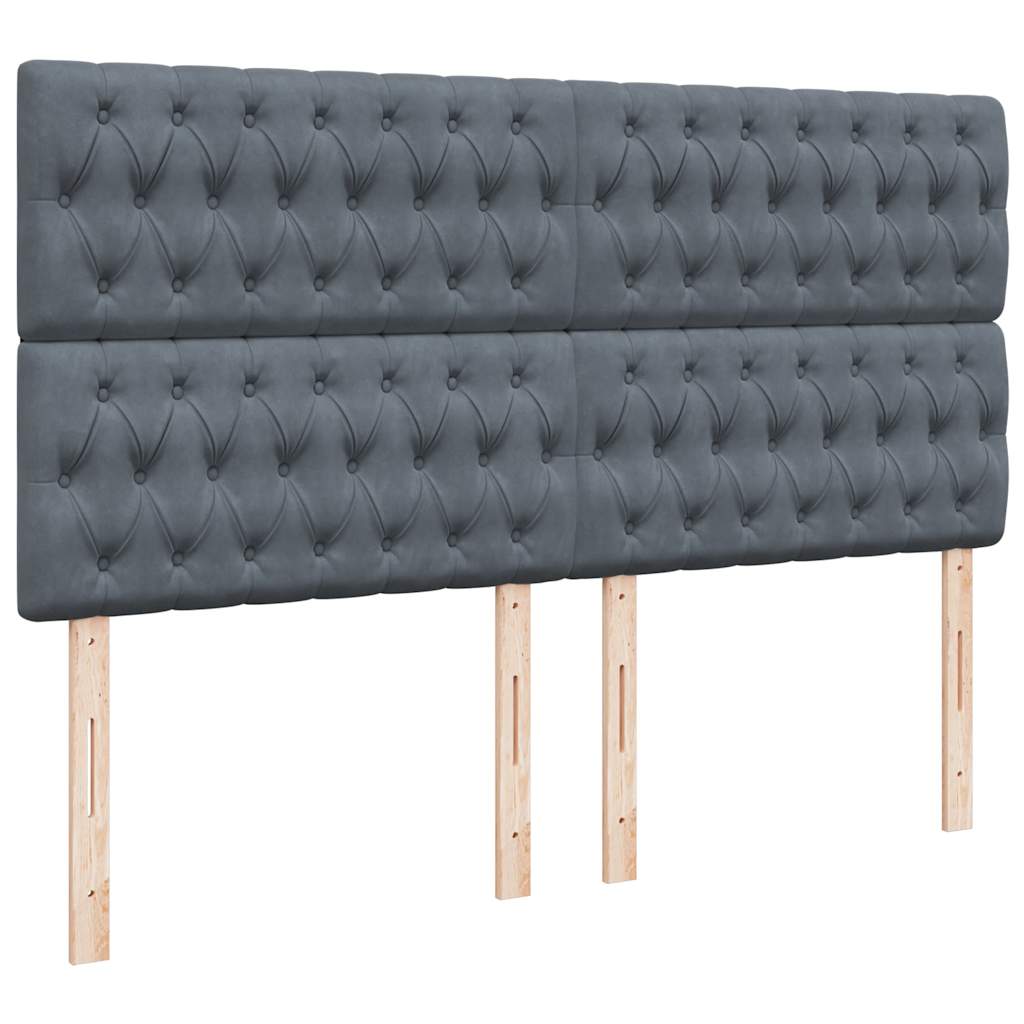 Ottoman-Bett mit Matratzen & LEDs Dunkelgrau 180x200 cm Samt