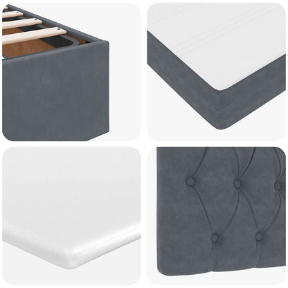 Ottoman-Bett mit Matratzen & LEDs Dunkelgrau 180x200 cm Samt