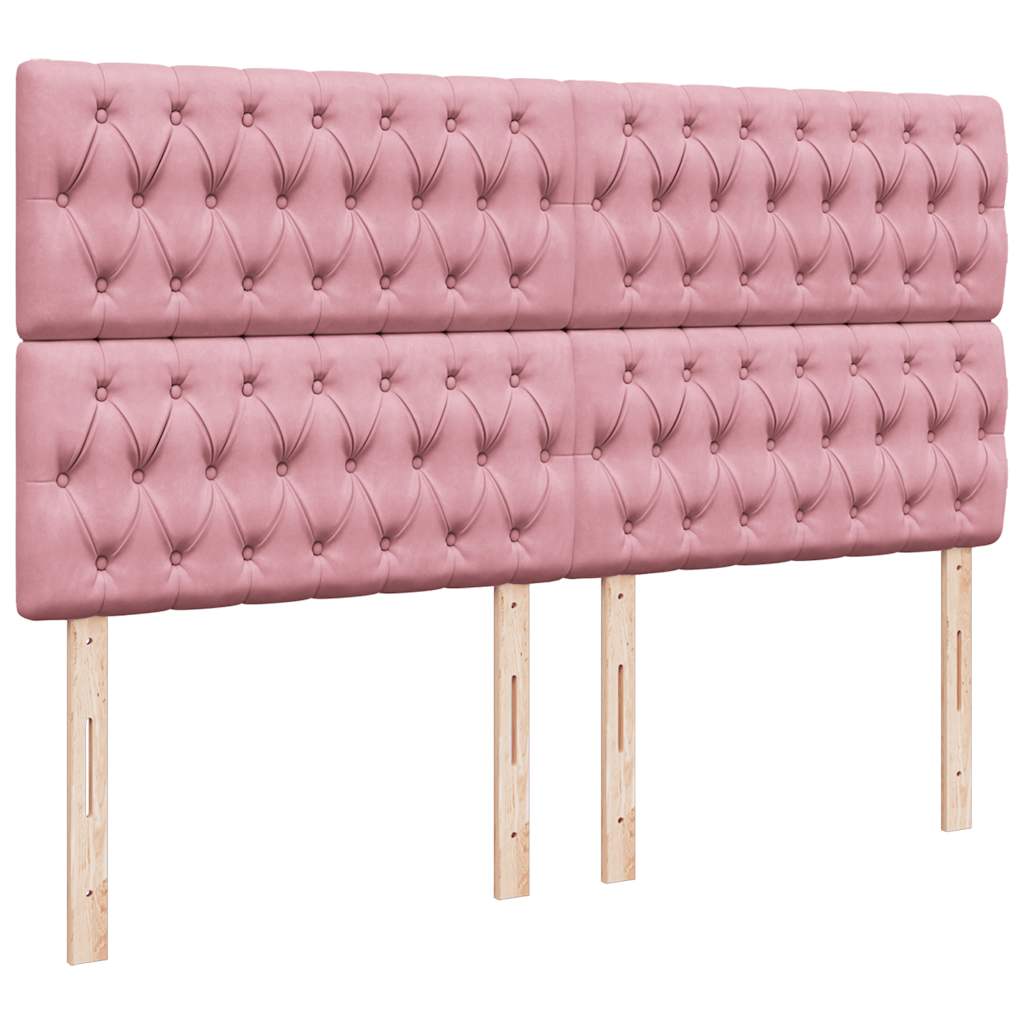 Ottoman-Bett mit Matratzen & LEDs Rosa 180x200 cm Samt