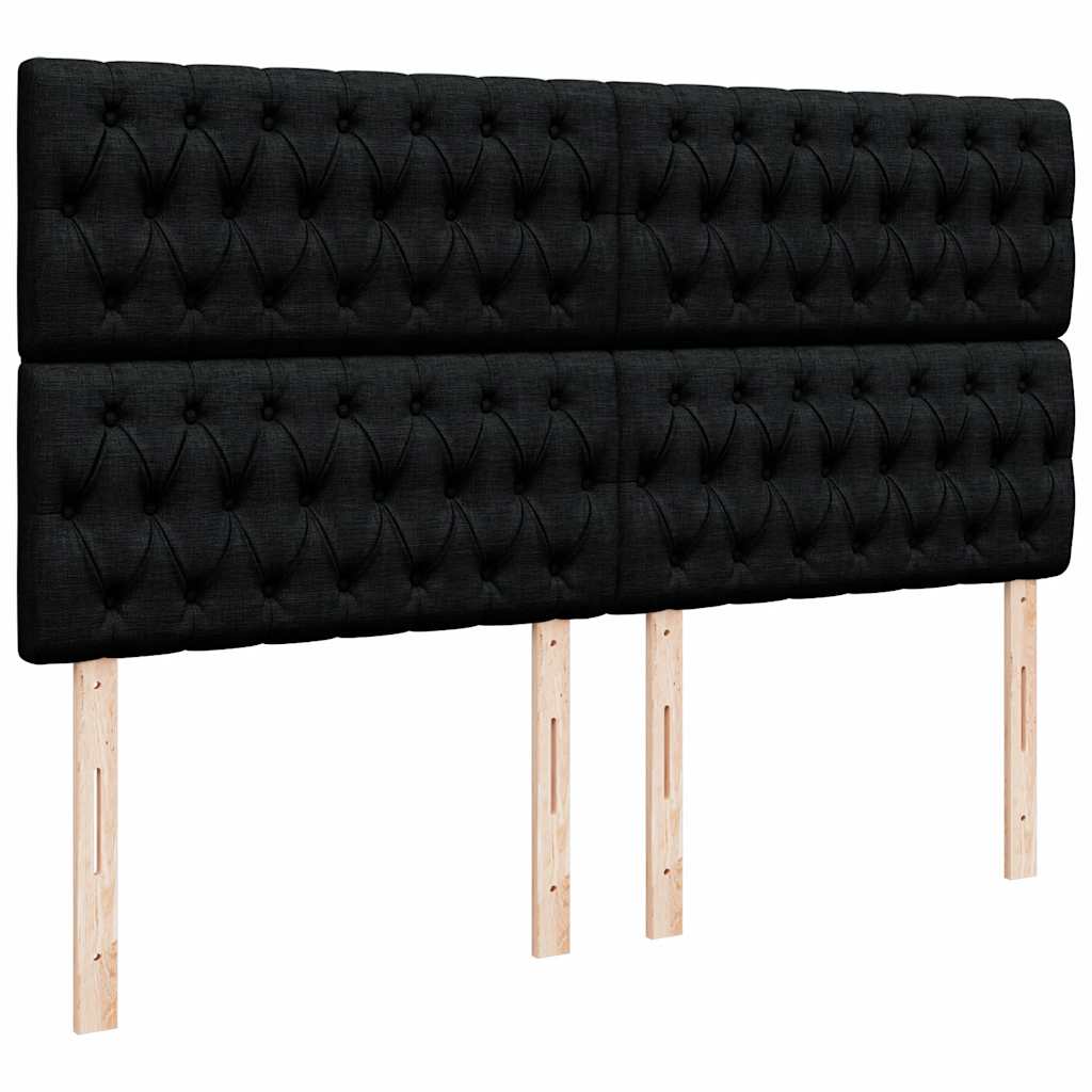 Ottoman-Bett mit Matratzen & LEDs Schwarz 200x200 cm Samt